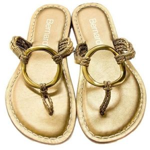 Bernardo Matrix gold ring sandals